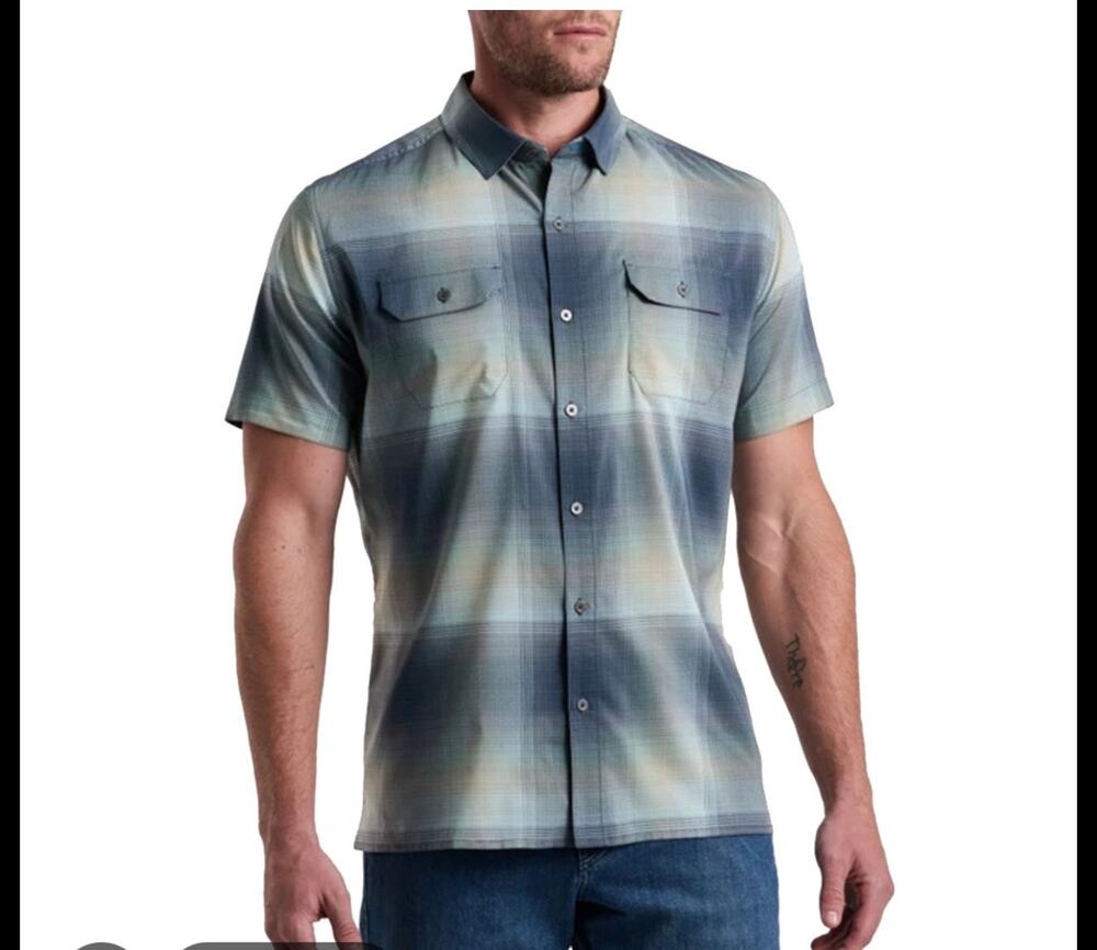 Kuhl Response button down short sleeve shirt medium plaid quick dry
